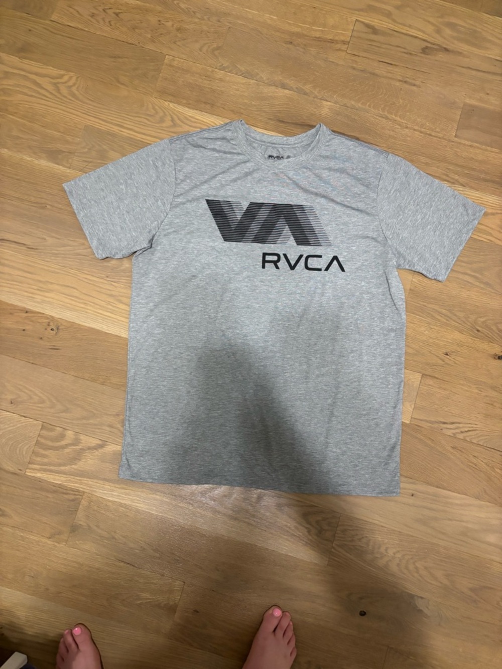 RVCA Men's Gray Logo Crew Neck T-Shirt size large sport tee NWOT